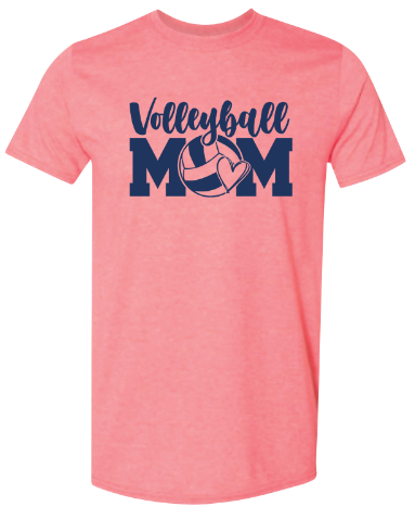 VB Mom Heart SS Tee - Coral