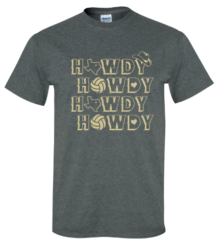 Howdy SS Tee - Dk Hth Grey