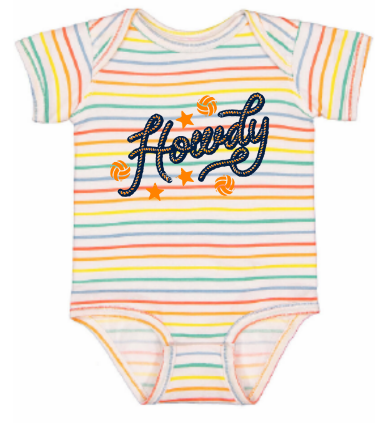 Howdy Onesie - Rainbow Stripes