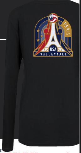 Mizuno USAV Attack/Comp Tee LS- Black