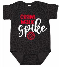 Crawl Walk Spike Onesie - Black Leopard