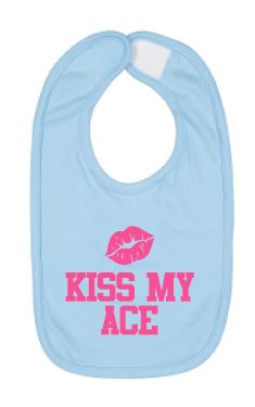 Kiss My Face Bib - Lt Blue